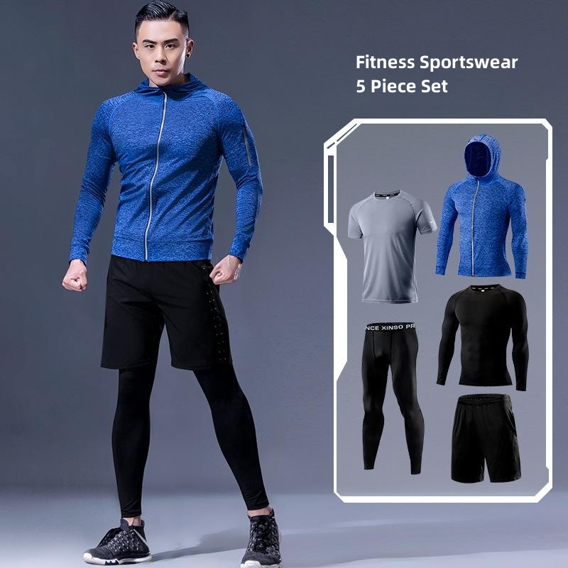 5-Piece Men's Fitness Clothes  - Running Gear Autumn ulasan dan harga