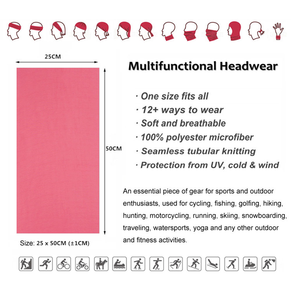 Pink Seamless Outdoor Bandana  - Running Gear Autumn ulasan dan harga